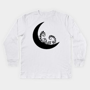 Boho chic Moon T-Shirt Kids Long Sleeve T-Shirt